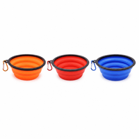 Bol pliable pour chien, coloré, 350 ml, portable, étanche, en silicone écologique, solide, pliable, pour l'extérieur