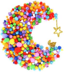 Pompons en Gros de Couleurs Assorties 3cm Artisanat Paillettes Pompon - Product Image 6