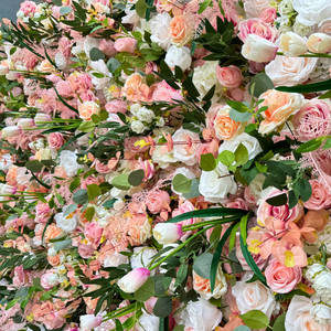 母の日の新年のための審美的な結婚式とパーティーデコレーションのための高品質8 * 8ftピンクのバラの花の壁布素材 - Product Image 3