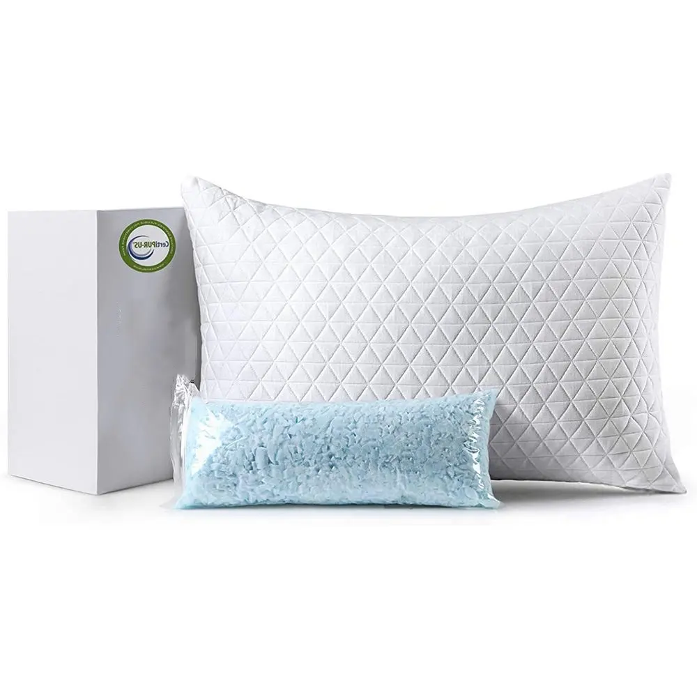 OEM AmazonTop Seller Adjustable Washable Sleeping Cervical Bed Gel Cooling Bamboo Shredded Memory Foam Pillow