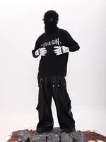 T-shirt Rétro Oversize à Col Rond et Manches Courtes en Coton Tricoté 100% avec Imprimé Lettres Vieillies, Anti-Plis et Séchage Rapide