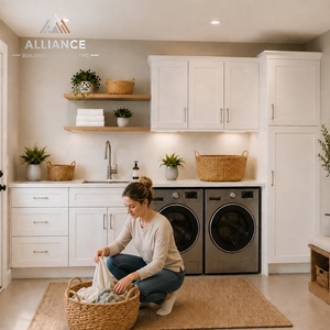 American Washer Dryer Cabinet <b>Storage</b> | USA Warehouse In Stock Cabinets | <b>Laundry</b> Room/Kitchen Cabinets For Residential Projects - Product Image 1