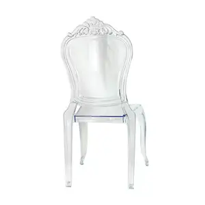 Prezzo speciale Crystal Clear Plastic Tiffany Resin Chair Chiavari Rental acrilico Ghost Wedding Event Chairs