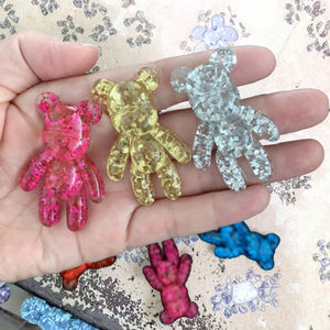 Adornos de Resina <span class=keywords><strong>Lilu</strong></span> al por Mayor para Zapatos, Dijes de Zapatos con Forma de Oso Brillante, Decoraciones Planas para Zapatos - Product Image 3