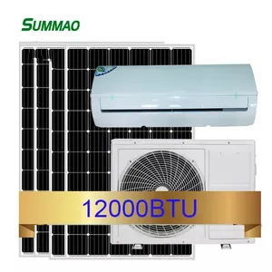 Climatiseur solaire 9000 12000 18000 24000 BTU HORS RÉSEAU DC 48V Split Hybrid AC/DC Climatiseur solaire