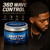 Pommade Coiffante 360 Wave en Gros, Formule Hydratante pour Cheveux Texturés Hommes Noirs, 120ml