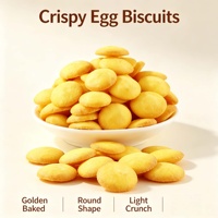 Mini biscuits ronds aux œufs croustillants, saveur œuf, vente en gros, collation de loisirs, biscuits ronds aux œufs pour enfants, pique-nique, fête, petit-déjeuner
