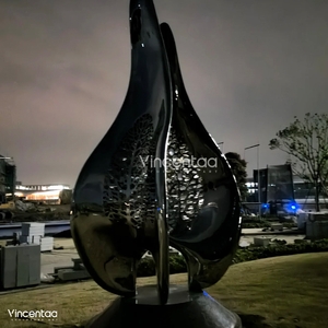 Vincentaa Flower Bud Escultura Arte de acero inoxidable Escultura de ciudad al aire libre Diseño de escultura moderna a gran escala - Product Image 4