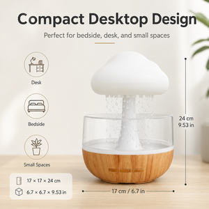 Umidificatore Elettrico Rilassante con Suono di Pioggia, Macchina del Rumore Bianco per Dormire, Diffusore di Oli Essenziali a Nuvola, Regolabile per Uso Domestico - Product Image 6