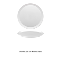 Assiette à pizza Grangusto Ø 33,5 cm en verre blanc Bormioli Rocco