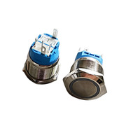 Repuestos para Máquinas Expendedoras, Botón Pulsador de 22 mm, Interruptor de Botón Pulsador Metálico a Prueba de Agua, Interruptor de Botón Pulsador Redondo Pequeño de Metal