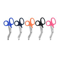 Ciseaux à pansements multifonctionnels en acier inoxydable portables pour l'extérieur avec logo personnalisé 14,5 cm