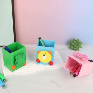 Creative Animal Wooden Square Feet Cartoon <b>Pen</b> Holder Cute Practical Learning Office Supplies Storage Gift for School Seasons - Product Image 5