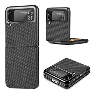 Für Z Flip 5 Z Flip 5 Für Samsung Galaxy Z Flip 4 Carbonfaser Z Flip 3 faltbare Anti-Fall Stoßfeste Schutzhülle für Mobiltelefone