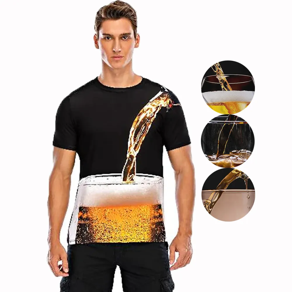 2022 Fashion Going Out Tee T shirt 3D Print Beer Graphic Plus Size Custom T-shirt Tops For Men