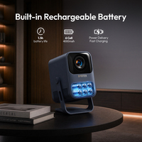 Mini projecteur intelligent portable Mango 1 Pro avec mise au point automatique, anti-poussière, Android 14, LED 4K, écran LCD, rotation à 90 degrés et batterie intégrée