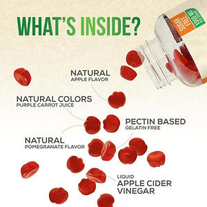 Fabricant d'équipement d'origine Gommes avec étiquette personnalisée pour les cheveux Gommes vitaminées pour la peau et le collagène à la biotine pure Gommes au vinaigre de cidre Acide folique et vitamine B12 - Product Image 4