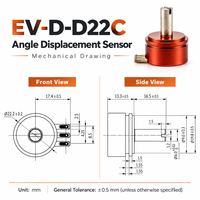 Sensor Perpindahan Sudut EV-D-D22C 340 0.5% IP65 Output Tegangan Analog 360 Sudut Mekanik Kontinu Sakae FCP22