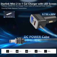 Für Starlink Mini 12V-24V Zigaretten anzünder Auto ladegerät zu Gleichstrom kabel 6ft 2M mit LED-Bildschirm für Auto RVS Yacht boot