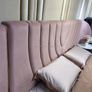 New Arrival Luxury Modern <strong>Bed</strong> Curved <strong>Purple</strong> Leather Upholstered Headboard Bedroom Furniture <strong>Set</strong> <strong>Bed</strong> with Stool - Product Image 6