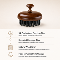 Brosse de massage du cuir chevelu en bois personnalisée avec logo, brosse à shampooing en bambou carbonisé, outil de soin des cheveux, marque privée OEM