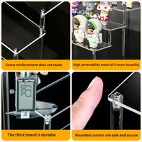 Figurines personnalisées transparentes Jouets Acrylique Riser 4 étapes Présentoir en acrylique Riser Étagère pour figurines Pops