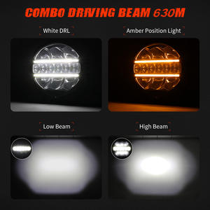 Phare <span class=keywords><strong>de</strong></span> travail LED rond super lumineux haute puissance 9 pouces 12V 24V avec faisceau combiné blanc et ambre et <span class=keywords><strong>feux</strong></span> <span class=keywords><strong>de</strong></span> <span class=keywords><strong>position</strong></span> DRL pour camion - Product Image 3