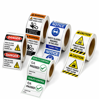 Étiquettes d'avertissement de sécurité industrielles personnalisées et durables, autocollants adhésifs de contrôle qualité pour avertissements de danger et de précaution industrielles