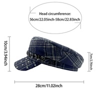 Gorras de Estilo Newsboy a Cuadros Azul Marino al por Mayor, con Pedrería Brillante, para Fiestas y Conciertos, para Chicas