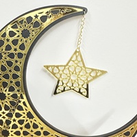 Miroir décoratif pour la maison en bois gravé en acrylique musulman de couleur personnalisée, écologique, or, croissant de lune, mosquée, masjid, vente chaude