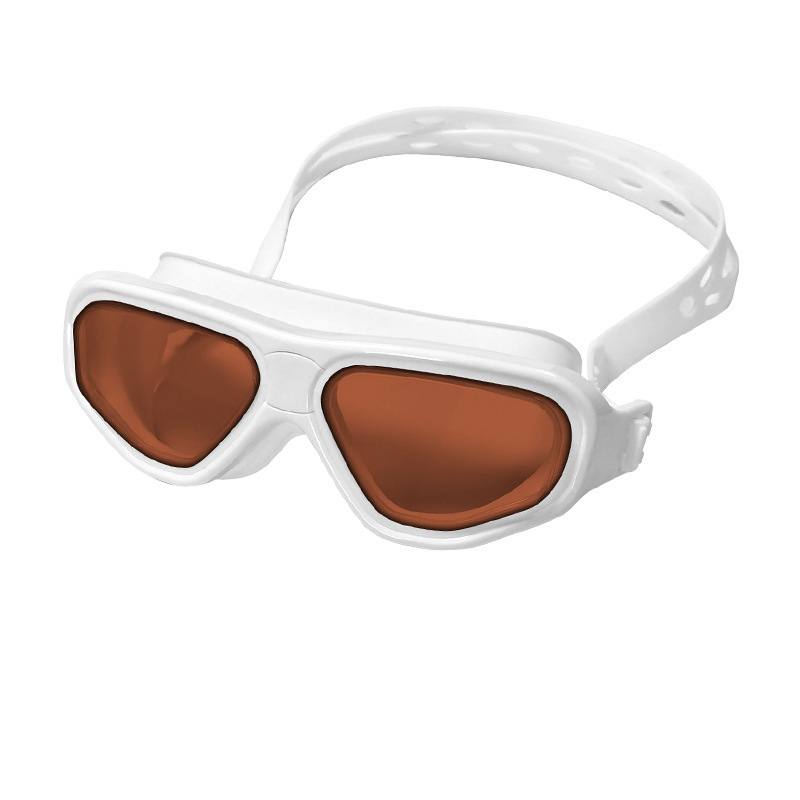 White Frame Teal Swimming Goggles