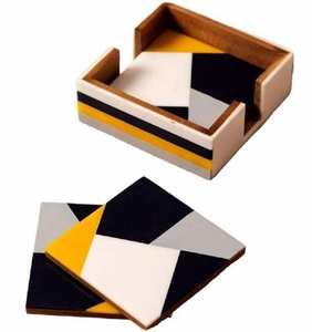 Posavasos de Madera Duraderos de Calidad Súper Premium, Forma Cuadrada, Diseño Moderno, Estilo Moderno, Coloridos, Hechos a Mano, Grosor Personalizado para - Product Image 3