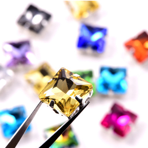 Tất cả các màu sắc may-on Rhinestone 6mm 8mm 10mm 12mm 14mm điểm trở lại công chúa vuông thủy tinh pha lê Fancy đá cho tự làm - Product Image 5