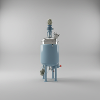 Cuve de réaction industrielle à double enveloppe avec mélangeur à entrée supérieure et vanne de sortie inférieure pour les applications de mélange de liquides