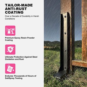 <span class=keywords><strong>Kit</strong></span> de réparation de poteaux de clôture épaissis ZLPJ01 – Clous d'ancrage métalliques pour poteaux de clôture en <span class=keywords><strong>bois</strong></span>, <span class=keywords><strong>fixation</strong></span> par épissure - Product Image 4