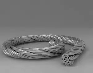 1/6 7x7 Tension Cable Steel Wire Galvanized Steel Wire Rope with Brass Fitting