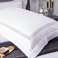 Parure de Lit Hôtellerie 5 Étoiles Luxe Blanc Doux 100% Coton Uni Taille Standard