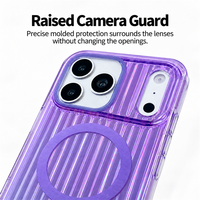 Coque de téléphone magnétique à texture rayée C0577 pour iPhone 16 17 Air 15 Pro 14 Pro Max 18 Pro, anti-chute, couleur dégradée, coque arrière