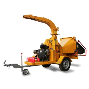 Large Capacity Petrol Motor Powered Wood Chipper 6 Inch Hydraulic Feed Wood Chipper Legal Towable Municipal Rental