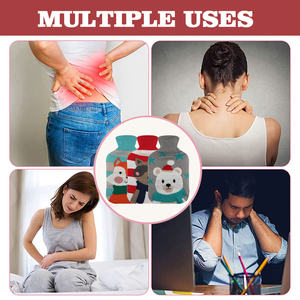 Housse de bouteille d'eau chaude en tricot coloré avec logo personnalisé, pour soulager les douleurs menstruelles et garder les pieds au chaud en hiver - Product Image 5