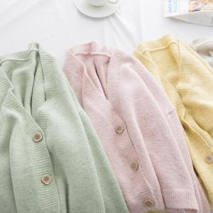 Coréen <span class=keywords><strong>Chic</strong></span> Tops Femmes <span class=keywords><strong>Pull</strong></span> Cardigans Oversize Automne Hiver Femme Filles col V En Tricot Cardigans Filles Outwear Pulls - Product Image 5