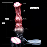 NNSX Consolador de Caballo con Eyaculación Consolador de Animal Enorme con Nudo Grueso Plug Anal Grande Juguetes Sexuales Adecuados para Adultos Mujeres Hombres Parejas