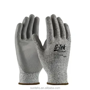 Sarung tangan pelindung tepi imitasi putih struktur anyaman mulus bahan PU 150 kualitas tinggi
