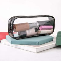 Pochette de rangement étanche et Portable pour pinceaux de maquillage, trousse à crayons avec fermeture éclair, sac de toilette de voyage transparent
