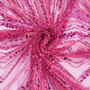 Tissu en dentelle à sequins perlés de nouvelle conception 2026 avec fond en filet pour <span class=keywords><strong>robe</strong></span> de soirée et <span class=keywords><strong>robe</strong></span> de mariée - Product Image 4