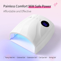 Lampe à LED UV sans fil 96W pour photothérapie, 45 LED, séchage rapide, lampe UV pour ongles rechargeable, sécheuse à ongles pour tous les vernis gel