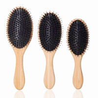 Mini peigne de massage portable en bambou à coussin d'air, 20 cm+, style salon, pour mariages et coiffures de mariée, pour femmes, pour lisser les cheveux