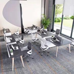 חדרון גואנגזו יצרנים מודרני עיצוב משרד שולחן מחיצות 10 אדם שיחת מרכז מחשב משרד תחנת עבודה שולחן