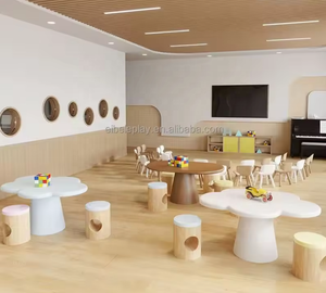 Meubles en <span class=keywords><strong>bois</strong></span> massif de <span class=keywords><strong>haute</strong></span> qualité Eibele Table et chaises en <span class=keywords><strong>bois</strong></span> en forme de fleur pour enfants à <span class=keywords><strong>prix</strong></span> compétitif - Product Image 3