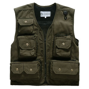 Haute qualité pêche multi-poches hommes utilitaire gilet personnalisé été extérieur maille tir photographe journaliste gilets - Product Image 4